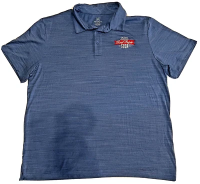 George Polo Shirt Mens XL Blue Stretch Casual Lightweight Real Sugar Soda Logo - Image 1 of 4