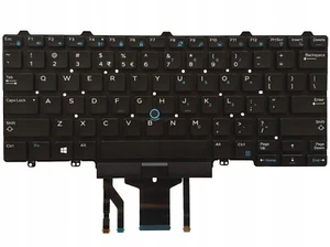 KEYBOARD DELL LATITUDE 3340 3350 5480 7480 E5450 E7450 F2X80 BACKLIT ORIGINAL US - Picture 1 of 2