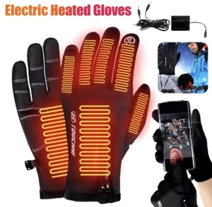 Electric USB Heated Gloves Winter Warming Thermal Ski Snow Hand Warm Windproof - Picture 1 of 5