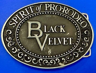 Spirit of Pro Rodeo Black Velvet Blended Canadian Whiskey 80 Proof Belt Buckle - Image 1 of 4