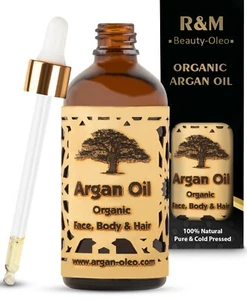 R&M Premium Arganöl Bio & Vegan aus Marokko 200ml Öl Für Gesicht, Haare, Körper - Bild 1 von 9