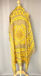 Foulard Paréo Italie imprimé satiné à franges carré 120X120 cm US/UK47 inch - Imagen 1 de 3