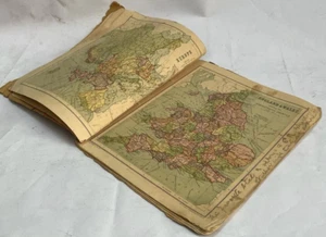 OLD VINTAGE RARE MULTI COLOR THE WORLD & DIFFERENT COUNTRIES MAPS BOOK - Picture 1 of 12