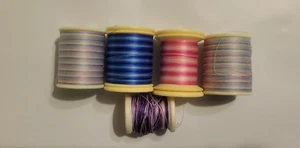 Machine Embroidery: 4 spools Variegated thread - pink, blue, pastel - Picture 1 of 2
