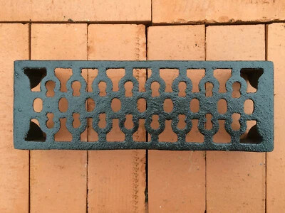 New Victorian Style Black Cast Iron House Wall Air Vent Brick  9" X 3" - Image 1 of 4