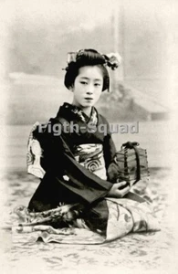 Picture Photo Geisha Girl Japanese vintage photography 6x4in 7478 - Picture 1 of 2
