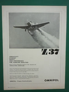 6/1965 PUB OMNIPOL Z-37 BUMBLE BEE AIRCRAFT AVION FLUGZEUG ORIGINAL AD - Picture 1 of 1