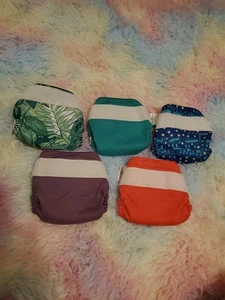 Bumgenius All In One Lot Of 5 cloth Newborn Hook And Loop - Picture 1 of 5
