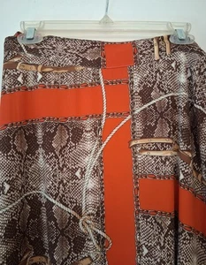 New York & Company Multicolor Long Skirt, Color Red, White Brown. - Picture 1 of 9
