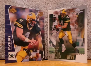 GRAN PAR DE FOTOS EN TARJETA DE FÚTBOL AMERICANO BRETT FAVOR GREEN BAY PACKERS QB # 4 - Imagen 1 de 2