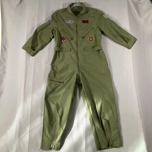 Top Gun Traje de Vuelo Mono Disfraz Juvenil Mediano Verde Oliva Parches Maverick - Imagen 1 de 18