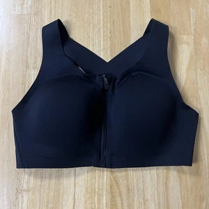 Lululemon schwarz Enlite Frontreißverschluss BH hoher Halt 34D gebraucht, in einwandfreiem Zustand - Bild 1 von 20