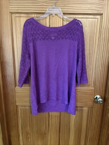 Suéter ligero CJ Banks para mujer pulóver púrpura talla 1X - Imagen 1 de 5