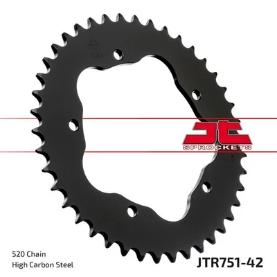 JT Rear Sprocket 42/520 1pc JTR751.42 Fit Ducati Monster 800 S2R 2005-2007 - Imagem 1 de 4