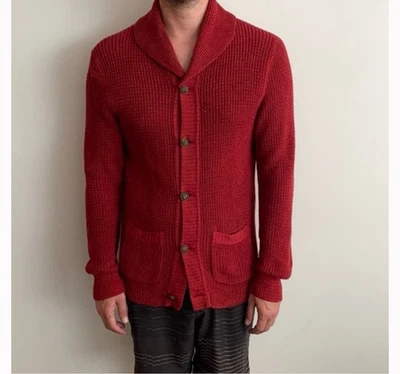 Cárdigan chal jacquard tejido a mano doble RL M Foto 1 de 2