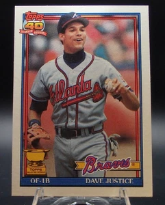 1991 Topps 40th Anniversary Topps All-Star Rookie #329 Dave Justice RC NM - Bild 1 von 2
