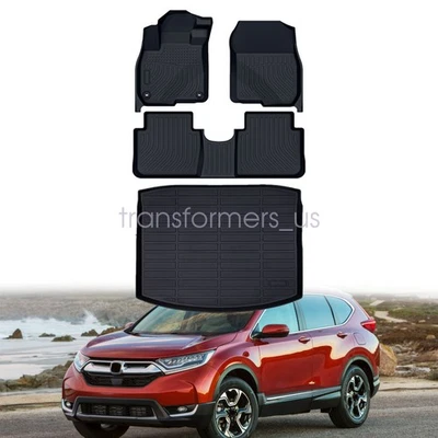 TPE 3D Floor Mats Trunk & Cargo Liners All Weather For 2017-2022 Honda CR-V CRV - Изображение 1 из 4
