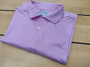 Tailorbyrd Golf Polo Shirt Men's XL Pink Geometric Print Stretch Performance - Picture 1 of 9