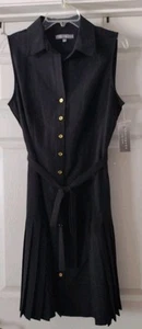 Sharagano Black, Button Up, Sleeveless Women's Dress Size 8 - Picture 1 of 6