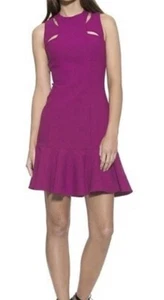 Alexia Admor Size 6 Magenta Cut-Out Sleeveless Women’s Flounce Dress NWT - Picture 1 of 5