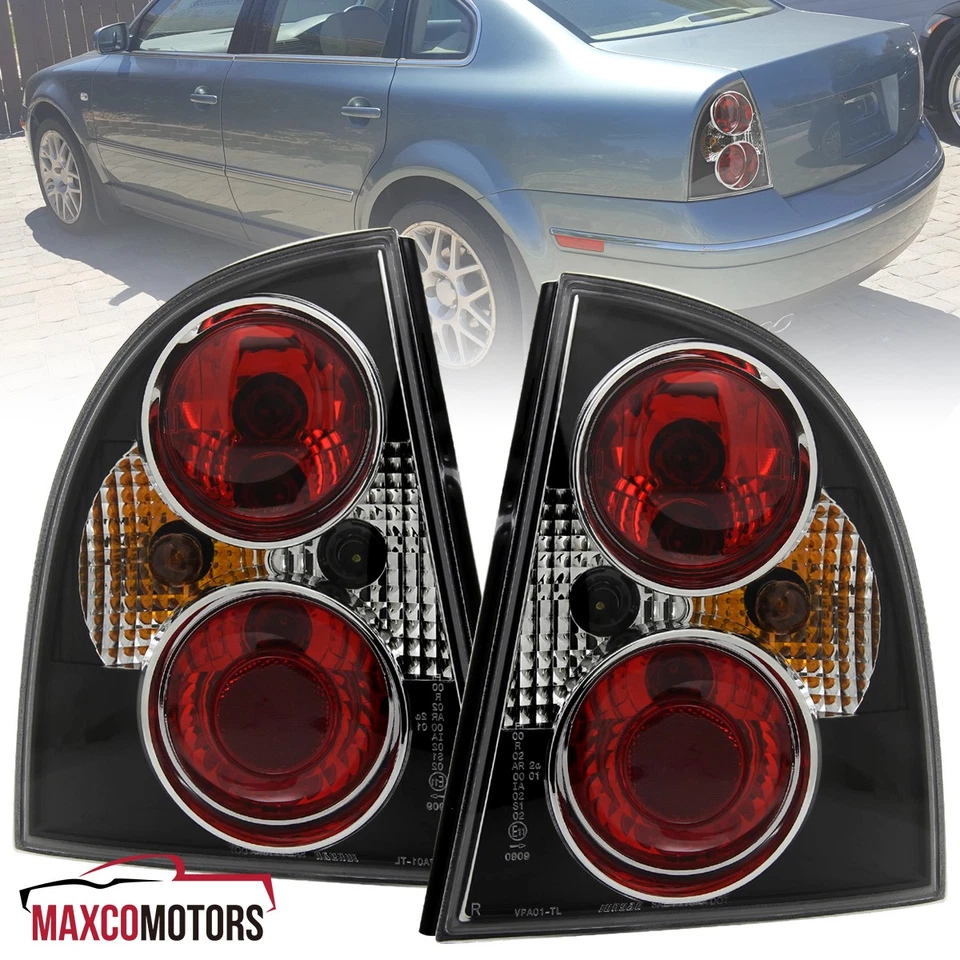 Black Tail Lights Fits 2001-2005 Volkswagen Passat 4Dr Brake Lamp Pair L+R 01-05 Foto 1 de 4