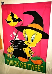 Looney Tunes Twick Tweety Veranda Halloween Hexe Outdoor Flagge WB Neu NOS Etikett 1997 - Bild 1 von 2