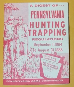 1984 Pennsylvania Hunting Trapping Regulations (F-3) - Foto 1 di 4