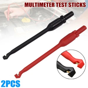 2PCS 4mm Test Lead Kit Power Probe Wire Piercing Clip Tool Automotive Multimeter - Foto 1 di 7