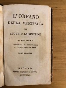 L'ORFANO DELLA VESTFALIA - AUGUSTO LAFONTAINE 1822 tomo 2 (1 TAVOLA INCISA) - Foto 1 di 10