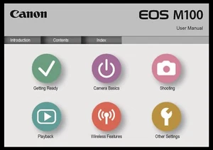 Canon EOS M100 Instruction Manual User Guide For Camera - 370 Pages Coil Bound - Picture 1 of 6