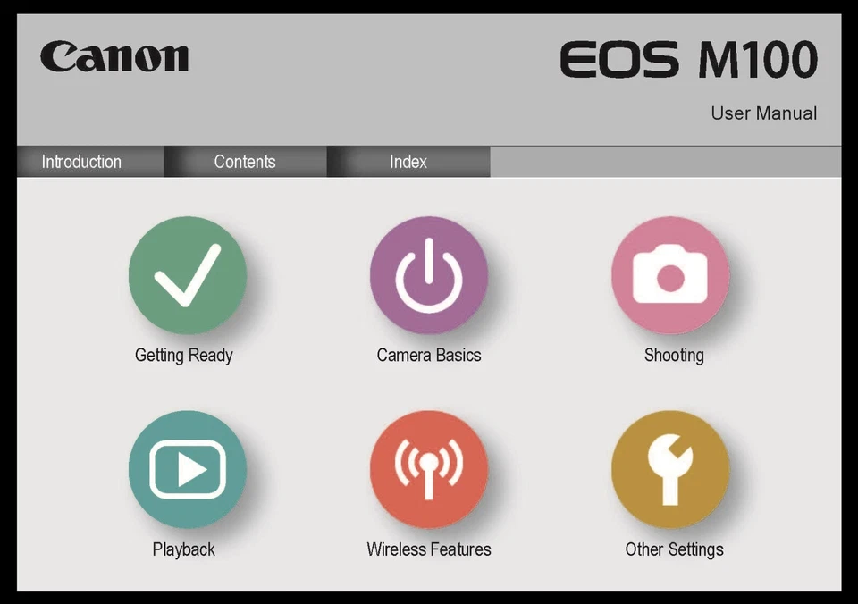 Canon EOS M100 Instruction Manual User Guide For Camera - 370 Pages Coil Bound - Image 1 of 4