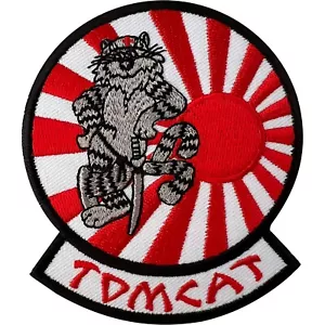 Tomcat Japan Rising Sun Flag Patch Iron Sew On Clothes US Navy Embroidered Badge - Picture 1 of 1