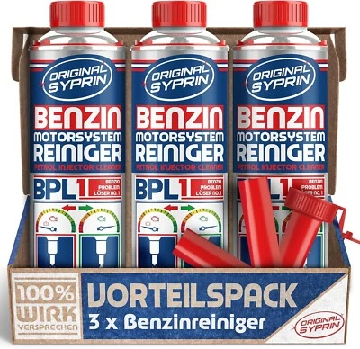 Limpiador de gasolina SYPRIN - Inyector sistema de combustible limpiador de sistema de gasolina 3x500 ml - Imagen 1 de 4