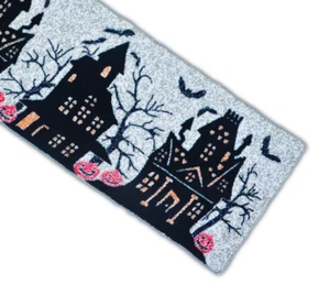 Beaded Table Runner Halloween Haunted House Table Runner Fall Tableware 13X36 In - Picture 1 of 8