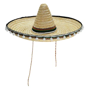 Sombrero Mexico Kostüm Zubehör Einheitsgröße Party Hut Karneval 60 cm - Bild 1 von 5