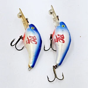 Lot Of 2 Vtg Mann's Deep Hog Royal Crown RC Cola Logo Crankbait Fishing Lures - Picture 1 of 7
