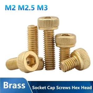 Tornillos Allen de latón M2 M2,5 M3 métricos DIN 912 tornillos cabeza hexagonal - Imagen 1 de 31