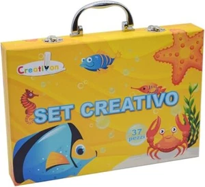 SET ARTISTICO 37PZ COLORI E ACCESSORI IN VALIGETTA LEGNO - Foto 1 di 2
