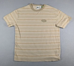 Quicksilver Shirt Adult Small Tan Chandler Jacquard Tribal Aztec Surf Beach Wave - Picture 1 of 10