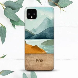 Custom Name Mountain Lake Wood Case For Google Pixel 2 3 3a 4 4a 5 6 7 8 XL - Picture 1 of 1