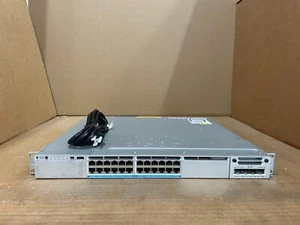Conmutador de red UPoE probado grado B Cisco WS-C3850-24XU-E con mod 2x10G + orejas de rack - Imagen 1 de 3