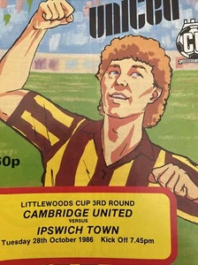 Cambridge United v Ipswich Town Littlewoods cup 28/10/86 - Picture 1 of 1