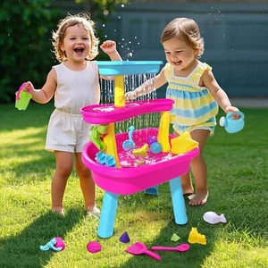VATOS 3-Tier Sand Water Table for Toddlers,37-Piece Kids Water Table Splash Pond - Picture 1 of 8