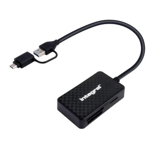 Integral 4in1 USB 3.0 & Type-C Card Reader for SD/microSD/CF/MS - Fast & Compact - Photo 1/4