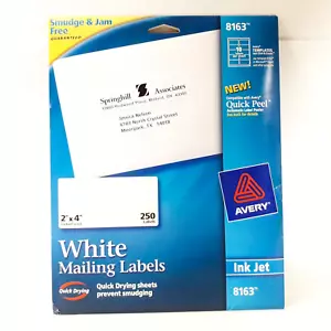 Avery 8163 Etichette di spedizione indirizzo postale 2"" x 4"" - 250 etichette nuove con scatola - Foto 1 di 2
