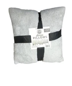 Morgan Home Set of 2 Sherpa Decorative Pillow, GREY, SIZE 18 x 18" - Picture 1 of 2