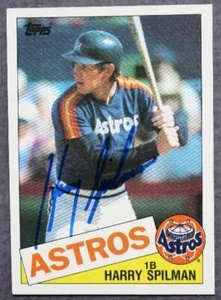Tarjeta de béisbol Topps 1985 autografiada/firmada estrella de los Astros de Houston Harry Spilman- - Imagen 1 de 1