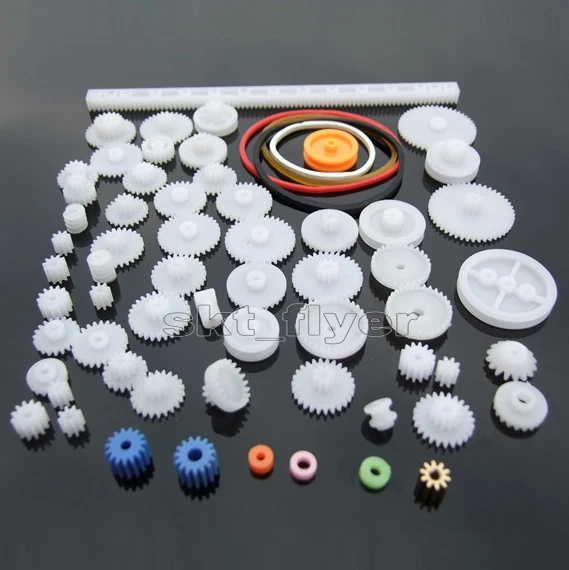 60pcs Plastic Motor Gears M0.5 Robotic Model Shaft Part Helicopter Car Trucks RC - Image 1 of 3