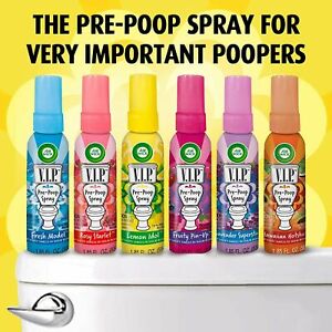 Set of 4: Air Wick V.I.P. Pre-Poop Toilet Sprays, Up To 100 Uses, Assorted Scent
