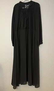 Alice & You Black A-line Long Sleeve Dress Womens PlusSize 24 Lace Trim New Tags - Picture 1 of 8